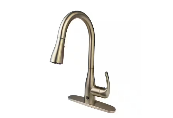 FLOW Single-Handle Pull-Down Sprayer Kitchen Faucet in Champagne Gold gallery