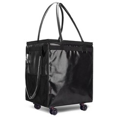 (Medium) Reusable Grocery Bag on Wheels with Upgraded Wrinkle-Resistant Fabri…