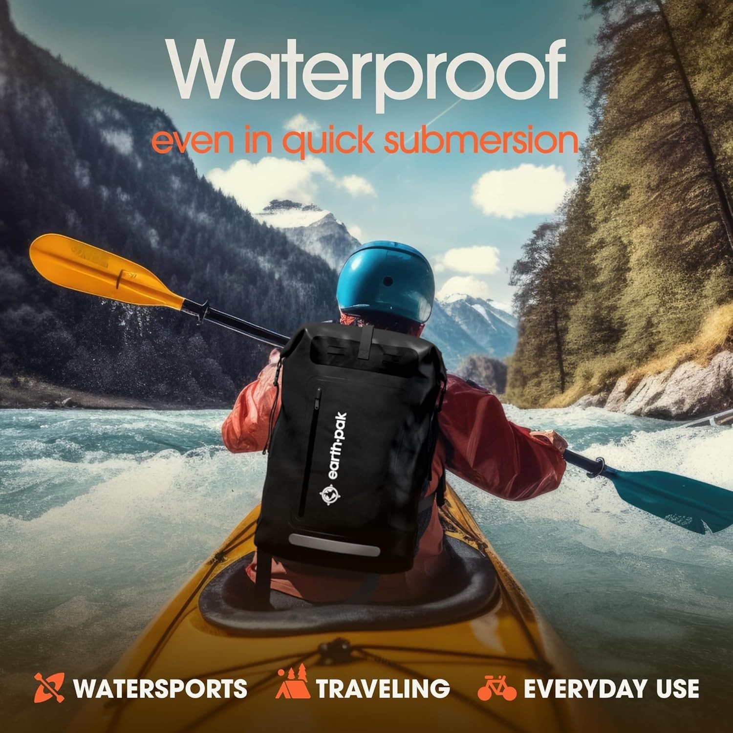 Waterproof Backpack - Heavy Duty Hiking Backpack - Roll-Top Closure Bag - Cus... 4