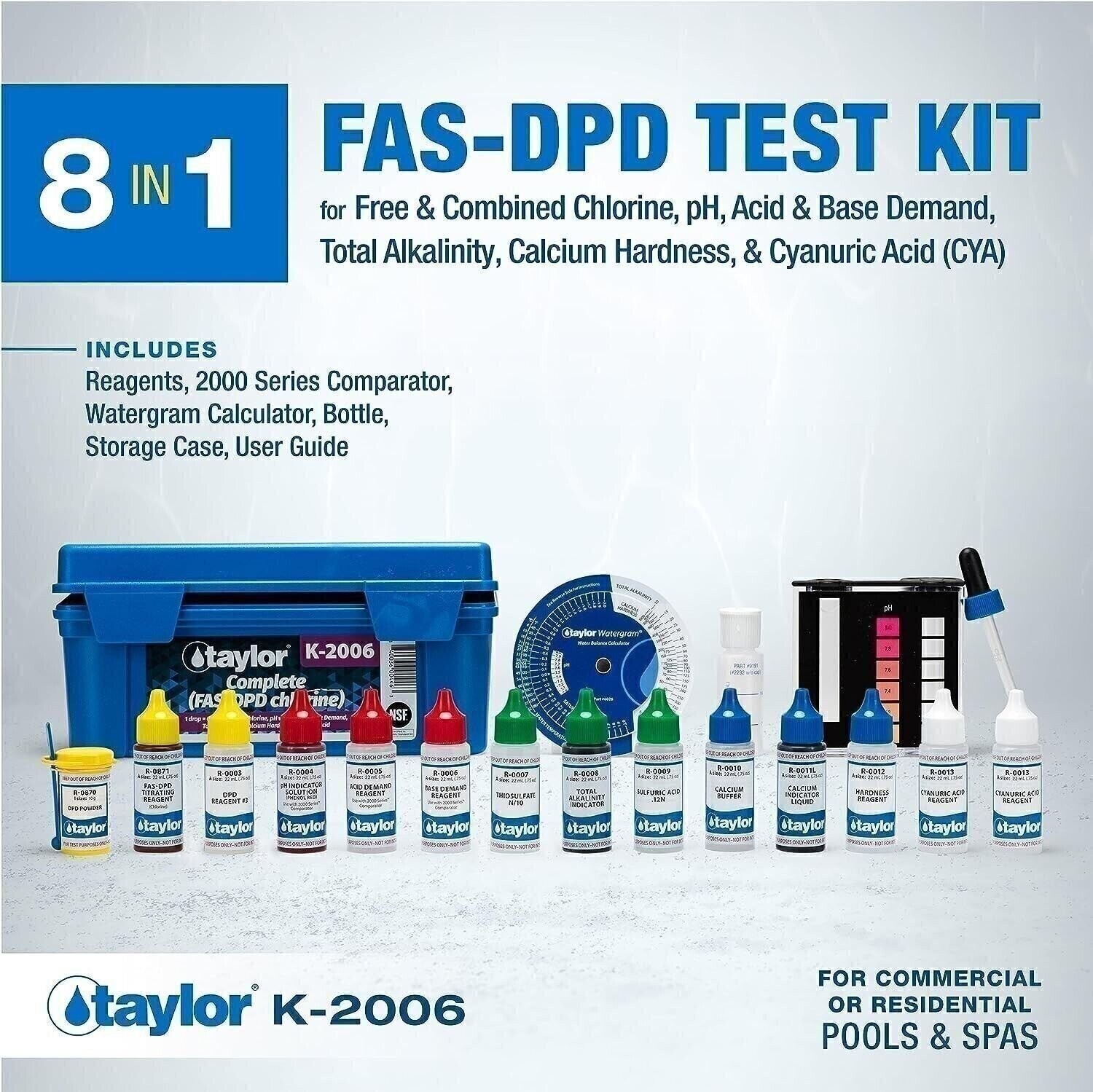 TAYLOR COMPLETE FAS-DPD CHLORINE TEST KIT K-2006-6 gallery