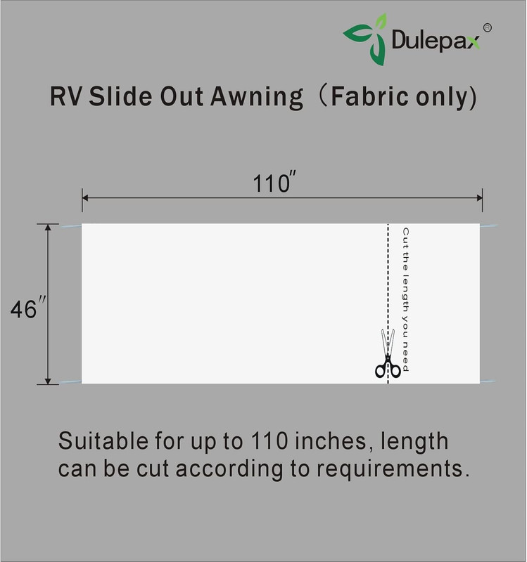 -Rv Slide Out Awning Fabric Replacement-(46" X 110", White- Fabric Only)-Univers gallery