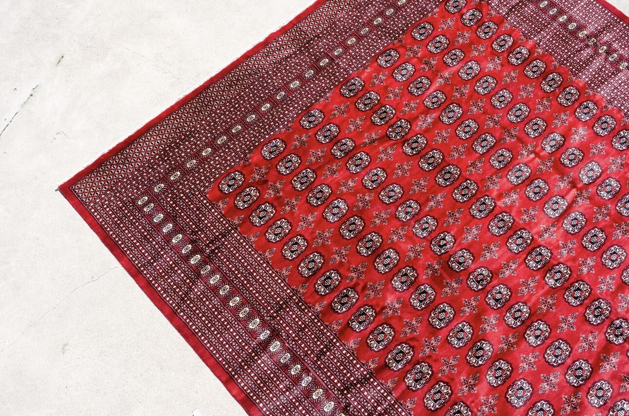 Super Fine Bokhara Rug 9x12 Red Wool Tribal Hand-Knotted Oriental Carpet gallery