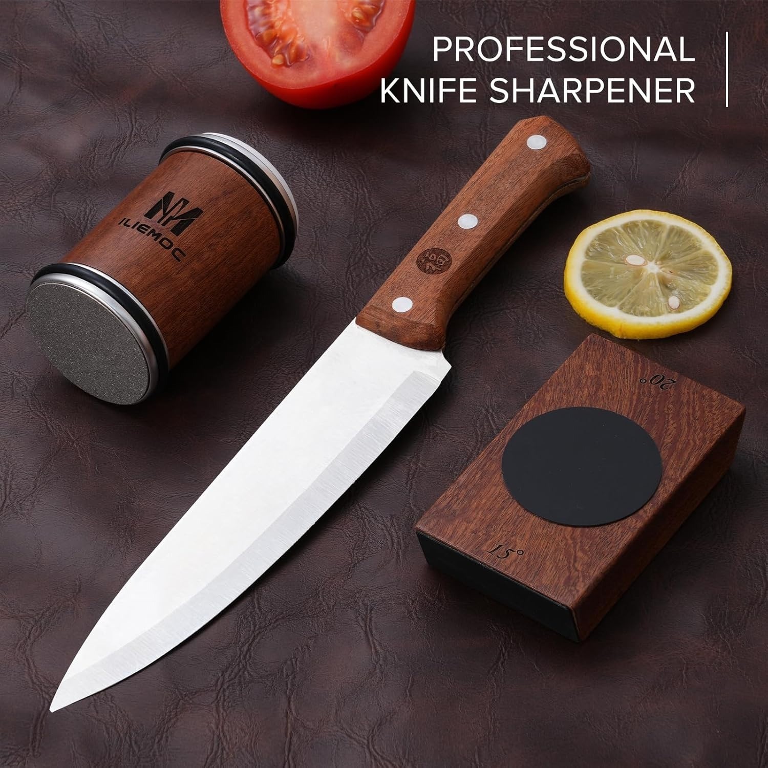 Rolling Knife Sharpener-Diamond & Ceramic Knife Sharpening Kit with 15/20 Angles gallery