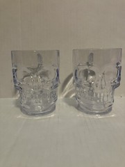 2 Plastic Skeleton Drinking Glasses (Hand Wash Only)