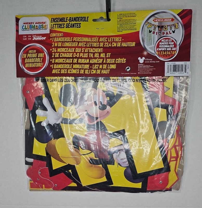 Disney Junior Mickey Mouse Jumbo Letter Banner Kit 10 Ft Yellow Birthday Decor gallery