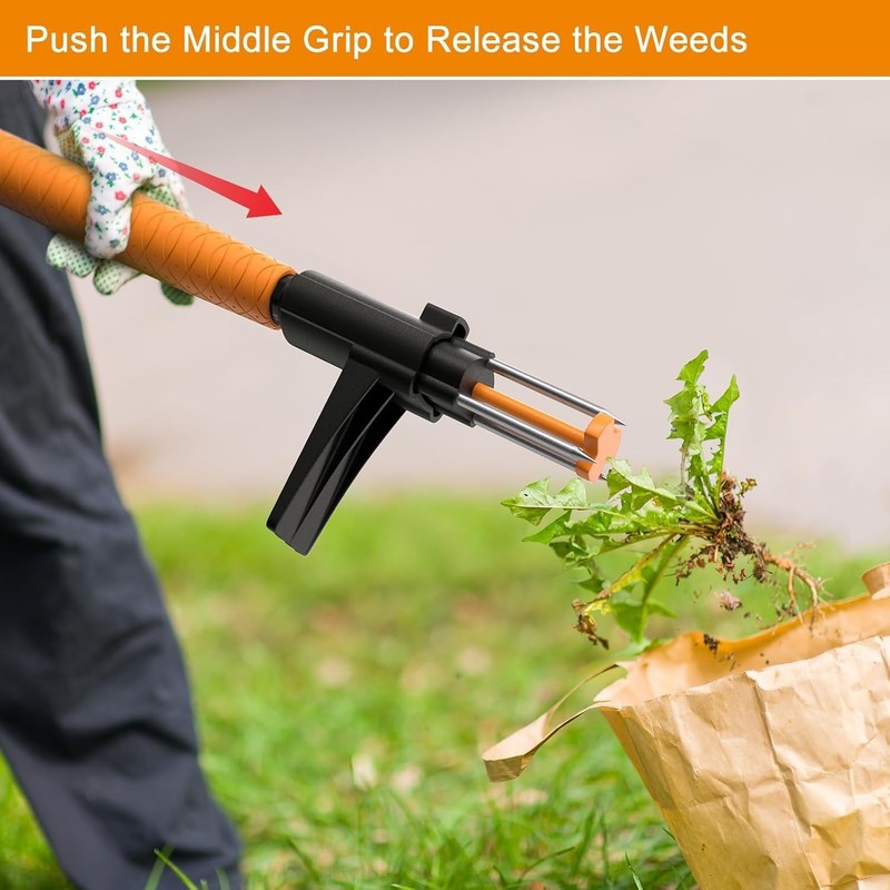 Weed Puller Tool, Fully Stand Up Weeding Tool With 3 Claws - Zero Bending and... gallery