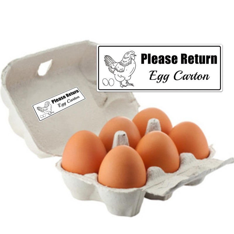 1 x 2.625 Inch 500 Pcs Please Return Egg Cartons 1 x inch, White gallery