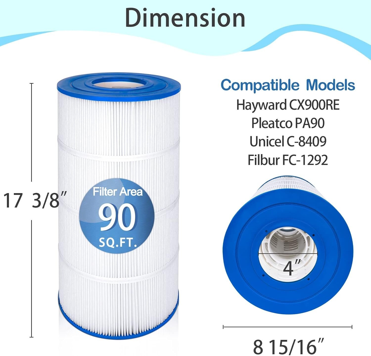 PA90 SPA Filter Pool Filter For Hayward C900 CX900RE, Unicel C-8409 FC-1292 NEW gallery