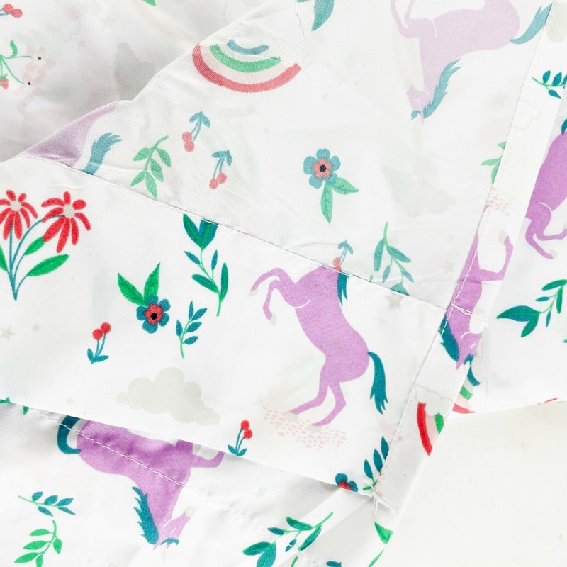 Pillowfort Target Full Flat Sheet Unicorn Rainbow White Purple Green EUC 81x96" gallery