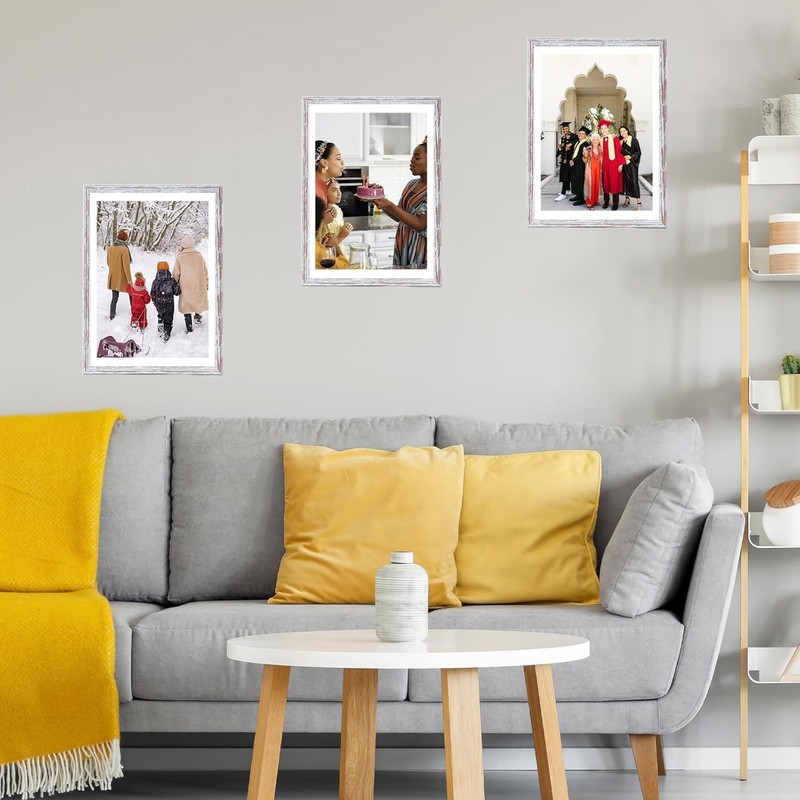 12x16 Picture Frame Rustic White with 11x14 Mat, Display Photo 11x14 with Mat gallery