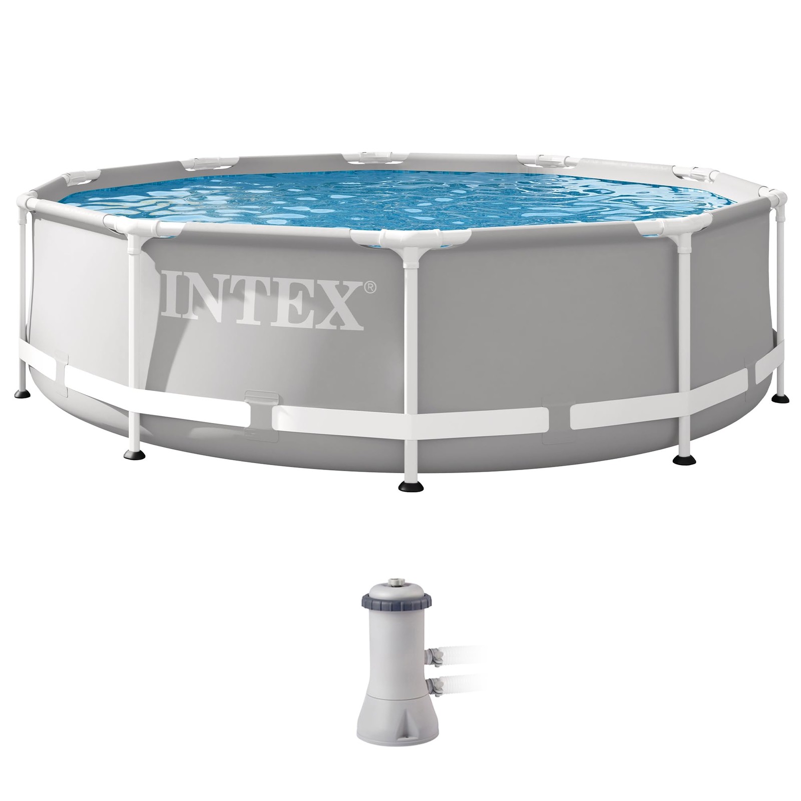 INTEX 26701EH Prism Frame Premium Above Ground Swimming Pool Set 10ft x 30in gallery