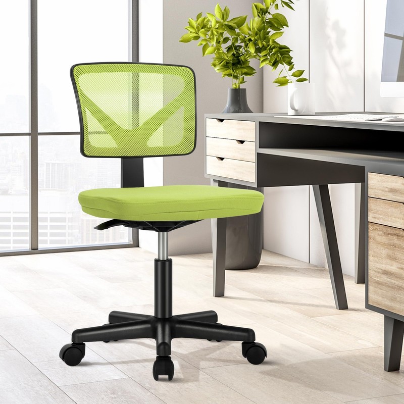 Ergonomic Low Back Computer Chair Adjustable Rolling Swivel Task Chair Green gallery