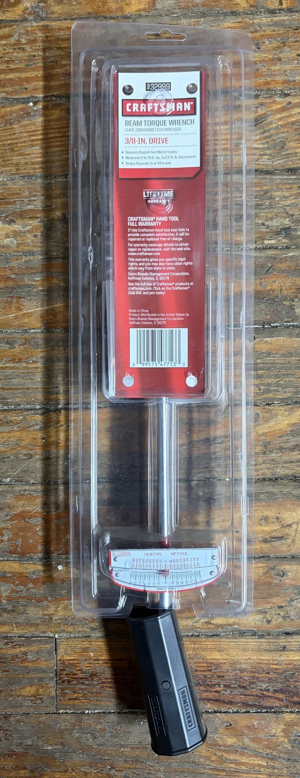 Craftsman 3/8" Drive Beam Torque Wrench - 0-75 LB Range (9-32999) gallery