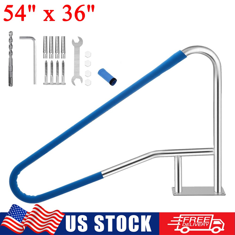 54" x 36" Swimming Pool Handrail 375 LBS Stainless Steel Non-Slip Pool Railings gallery