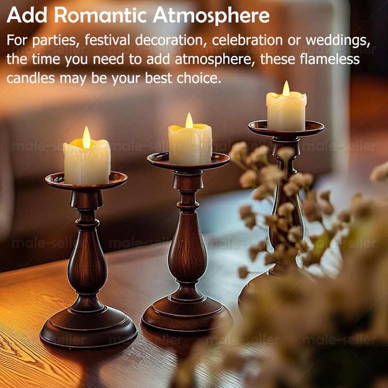 6pcs Flickering Real Wax LED Tea Light Votive Candles with Timer Remote Control gallery