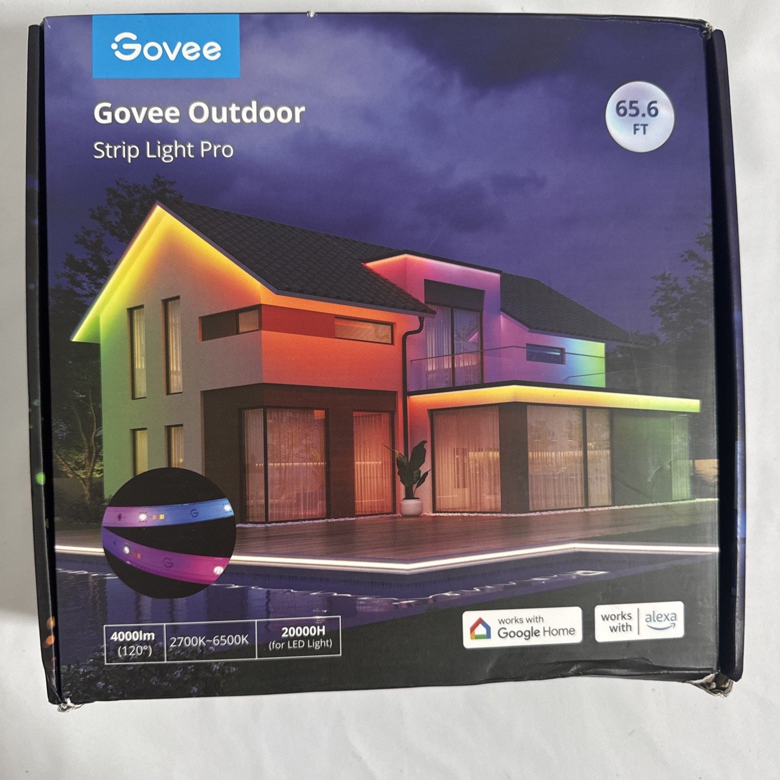Govee RGBIC Pro Outdoor Strip Lights with Warm and Cold White, 65.6ft WiFi gallery