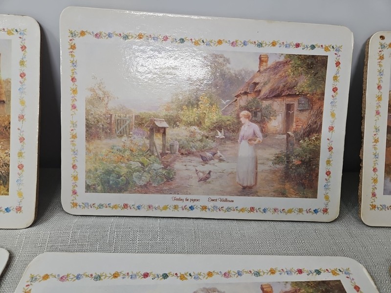 Vintage Set 6 E Walbourn Placemats Cottage Core Floral Farmhouse Romantic Garden gallery