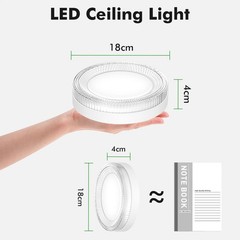 LED Flush Mount Ceiling Light Fixture 7/9/12 In Crystal Circular Ceiling Light