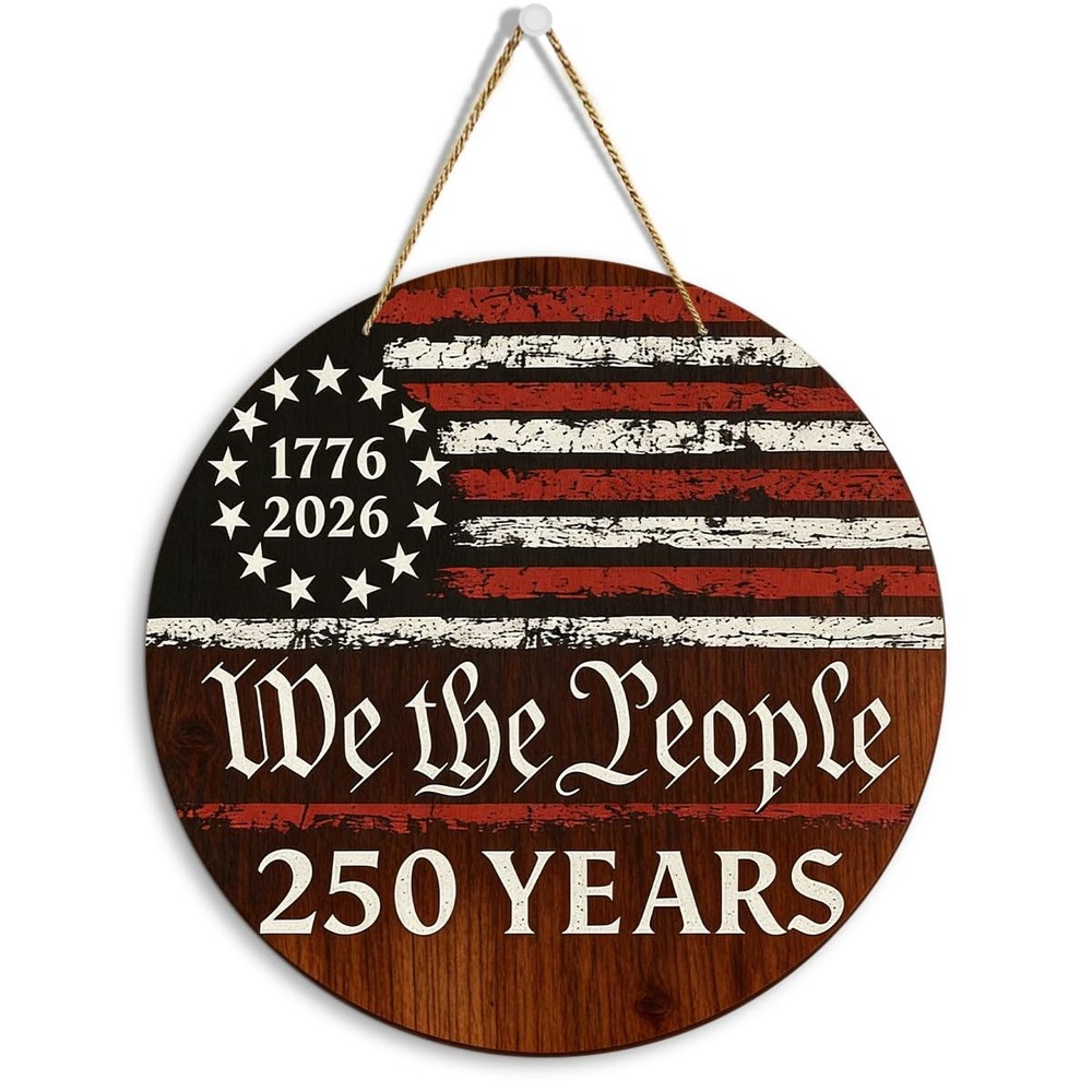 250th Anniversary Wreath for‌ Front Door 4th Of July 12 x 12 inches, PAT9