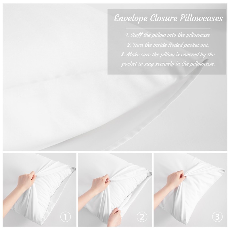 2 Pieces Soft Brushed Microfiber Pillowcases Set, All Size and Colors, Cozy gallery