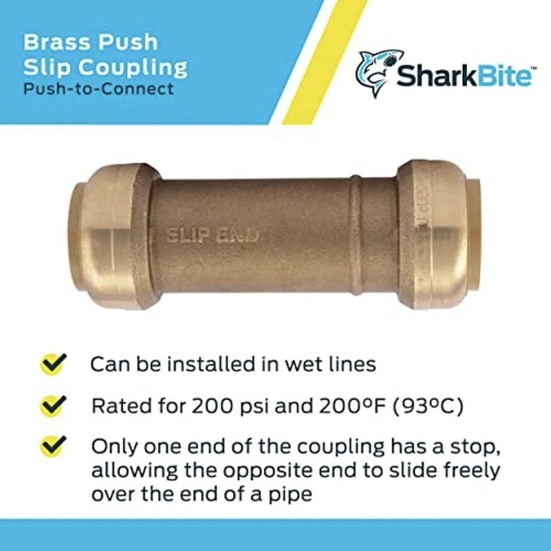 SharkBite U3020LFA Slip Coupling 1 inch, Repair Plumbing Fitting Pipe Connector gallery