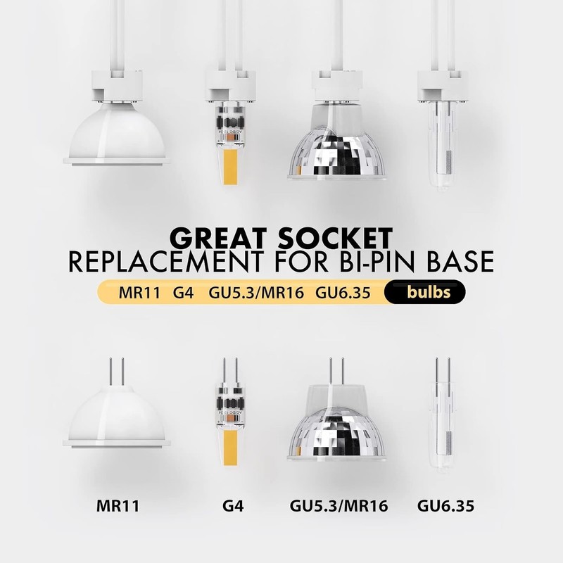 10 Pack G4 Light Socket, MR16 Socket, LED Halogen Lamp Ceramic Wire Connector Ba gallery
