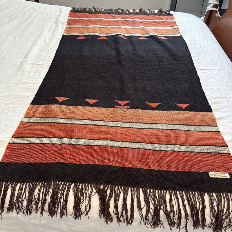 Vtg Kozikowski Santa Fe Opera Throw Shawl 34x66 Hand Loomed Southwestern 80s gallery