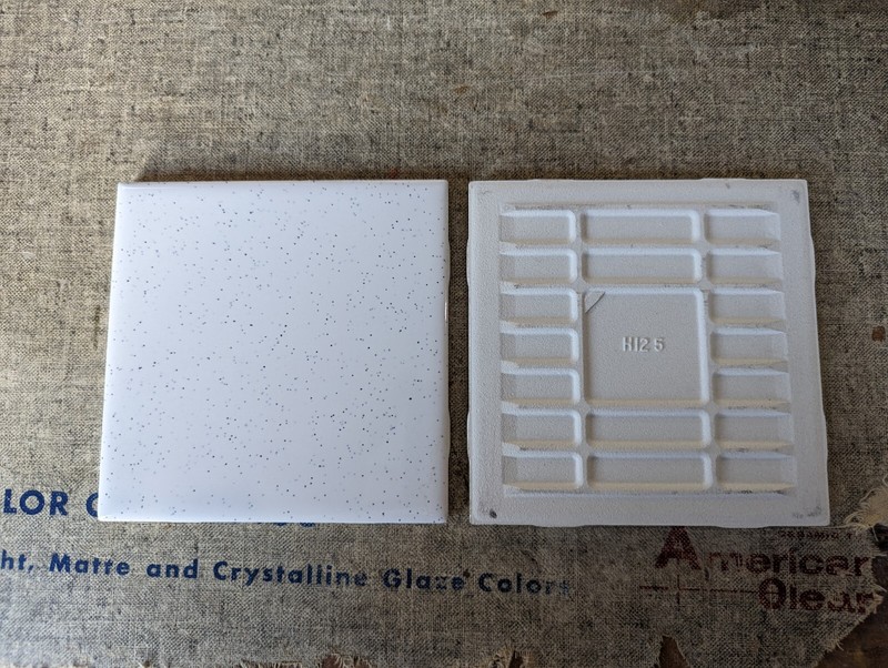4 pcs American Olean 4 1/4" Ceramic Tile Salt & Pepper #45 Black Speckled Glossy gallery