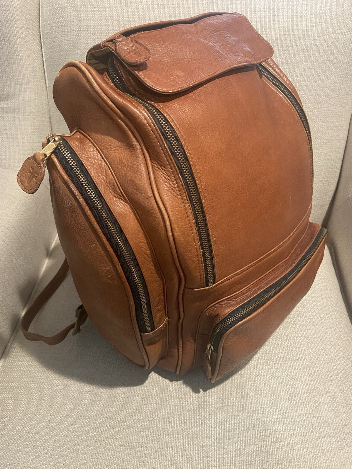Frye Leather Backpack with Zipper Closures large size 5