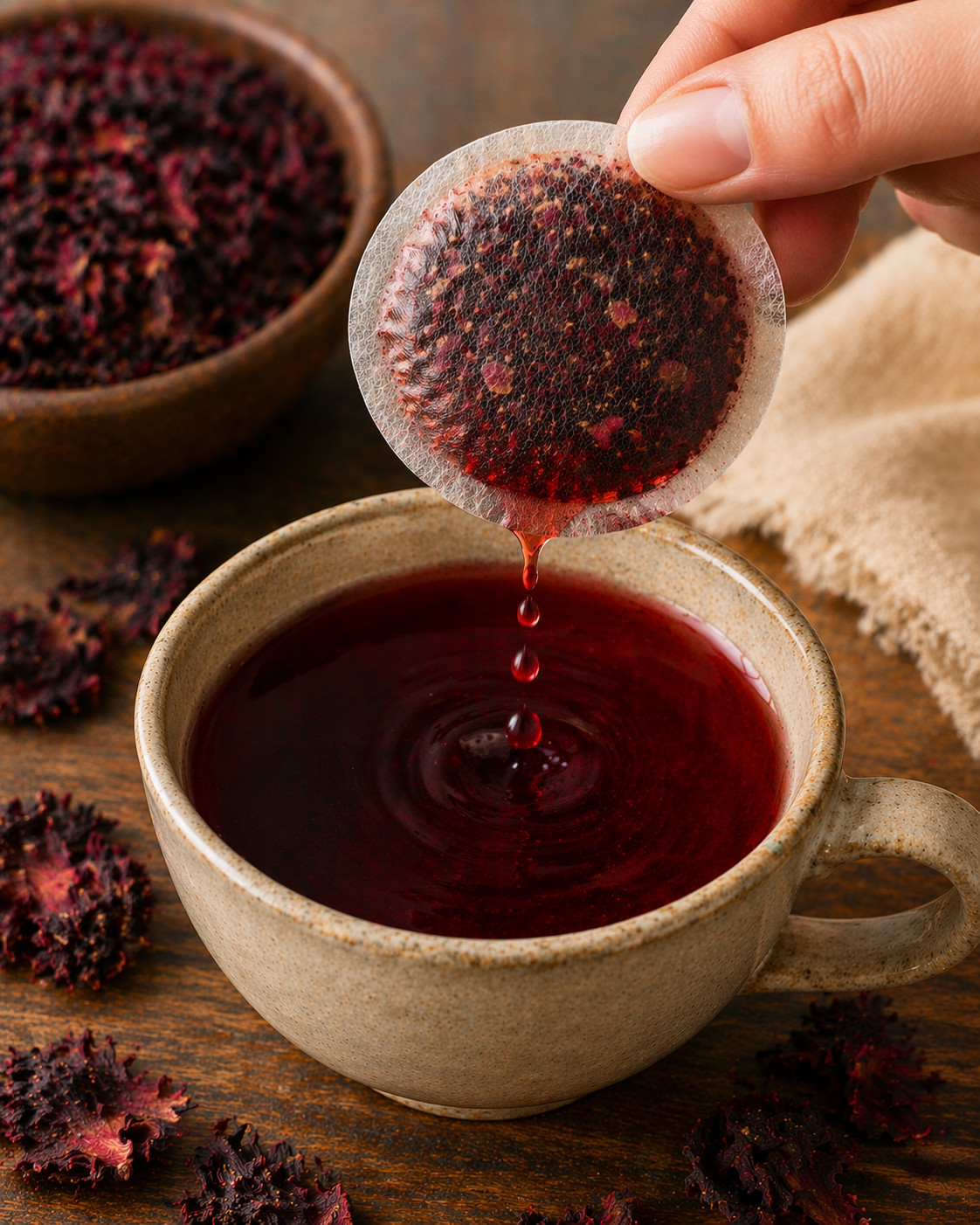 Organic Hibiscus Tea Bags - Caffeine Free Herbal Tea gallery