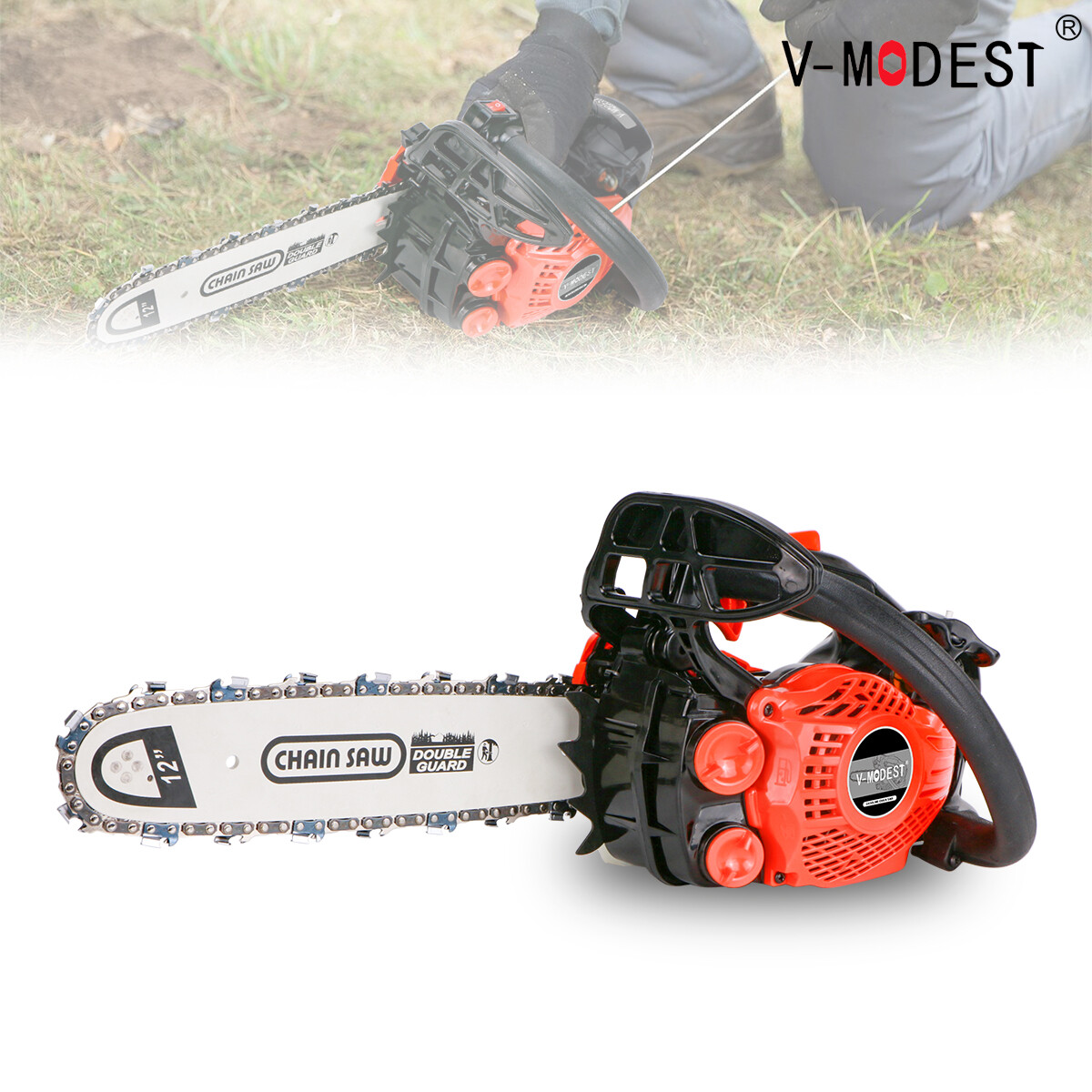 25cc Gas Top Handle Chainsaw 12 Inch Climbing Saw 2-Stroke Engine Cut Tree Wood gallery