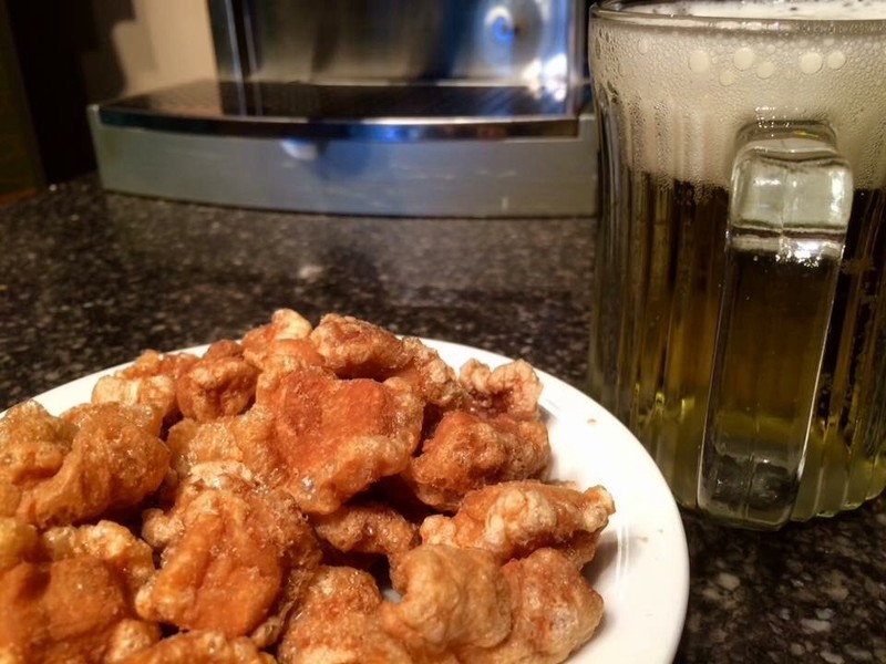 Mac's pork cracklins/chicharrones caseros fried out pork fat with skin 8oz snack gallery