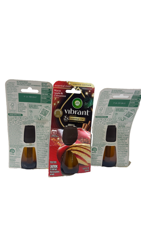 3 Pack Air Wick Essential Mist Warm Apple & Cinnamon Oil Diffuser Refill gallery