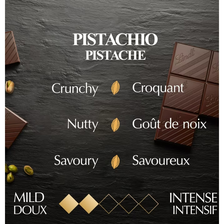 (12pack) Lindt Dark Pistacio Chocolate Bar (100 g) gallery