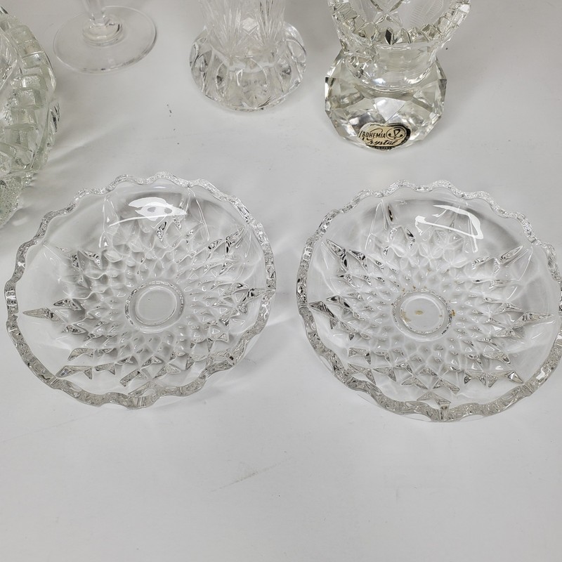 Assorted Cut Crystal and Glass Tableware and Decorative Pieces Lot Of 6 gallery