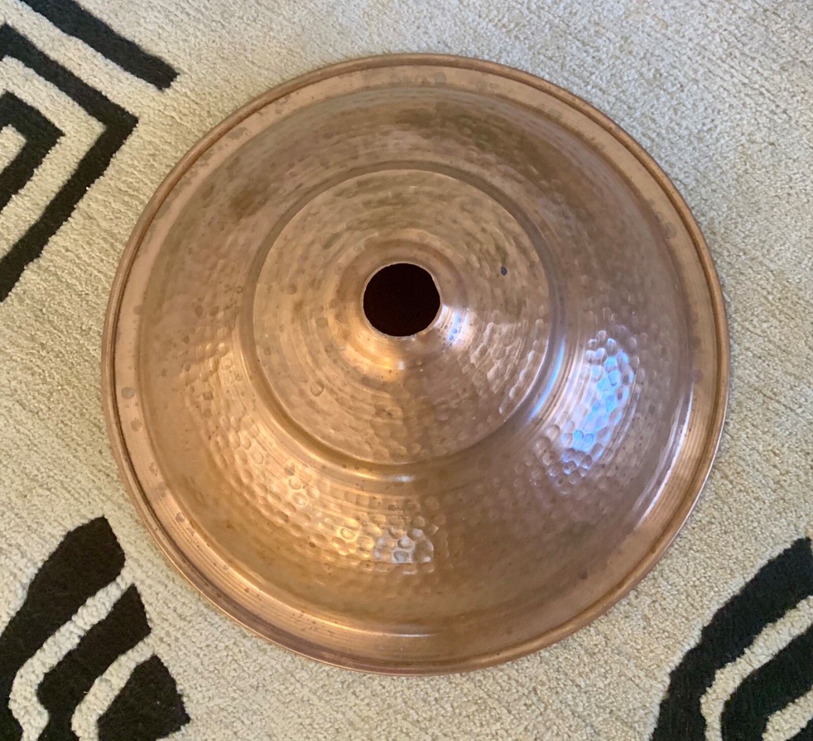 Rustic Hammered Copper Round Drop-In Sink 15" OD/ 13" ID, 5" Deep, Bath Kitchen gallery