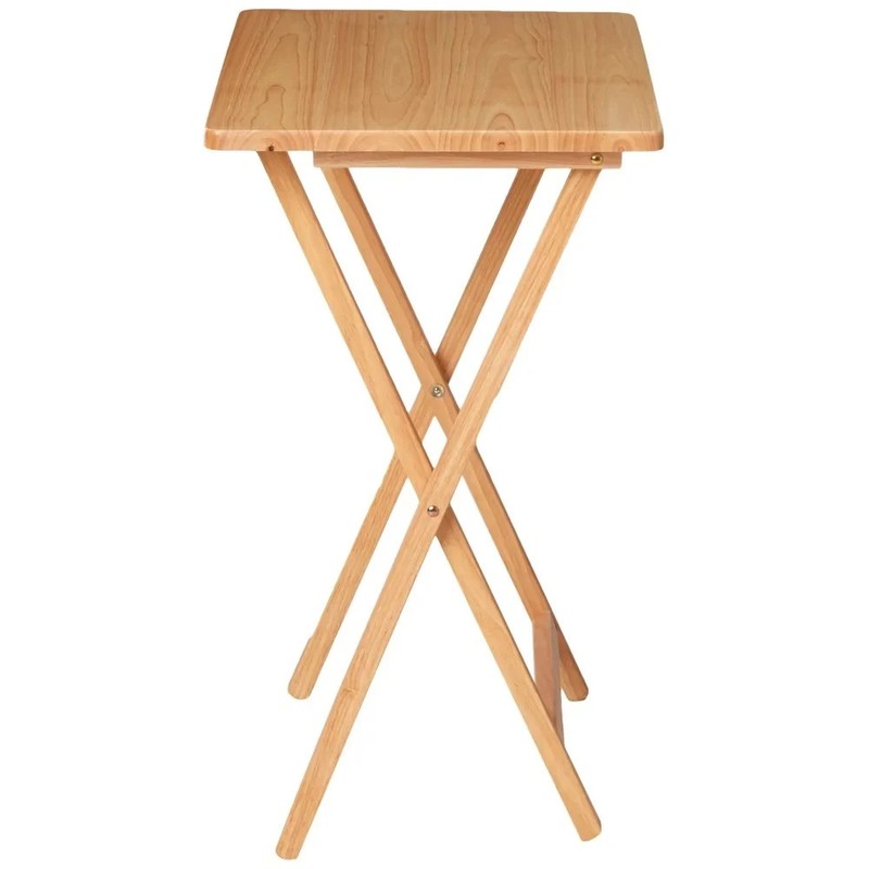 No Assembly Required Folding TV Tray Table - Natural L 19 x W 15 x H 26 inch gallery
