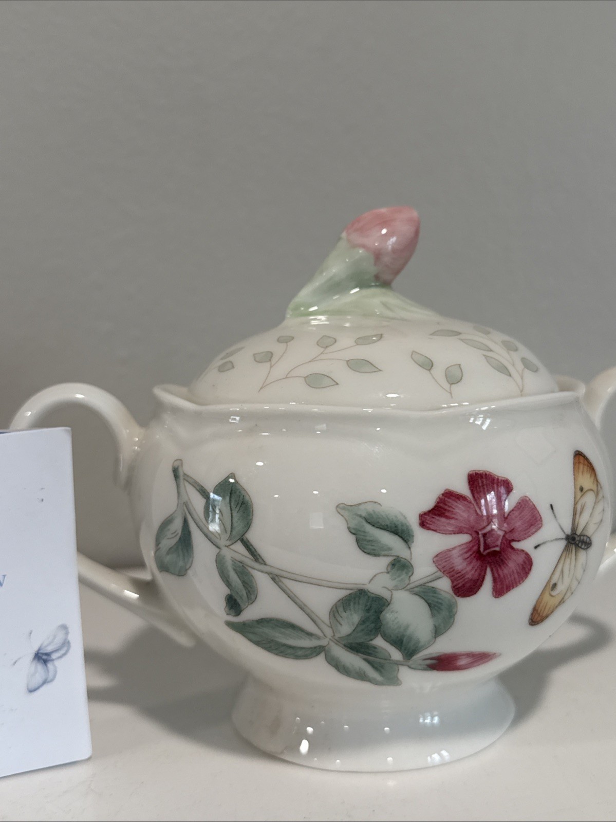 Lenox Butterfly Meadow Covered Sugar Bowl Porcelain Dish W/ Lid B29 gallery