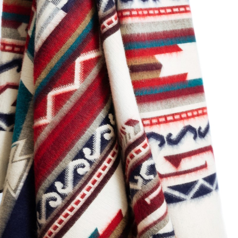 EXTRA LARGE SOFT & WARM ALPACA WOOL BLANKET 75x90" NATIVE SOUTH AMERICAN PATTERN gallery