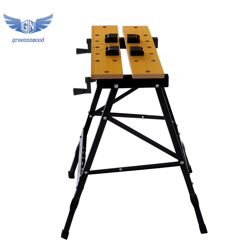 220lbs Capacity Adjustable Folding Workbench with Built-in Ruler & Protractor gallery
