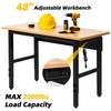 Steelite Adjustable Workbench 48"L X 24"W Hardwood Top Worktable w/Power Outlet gallery