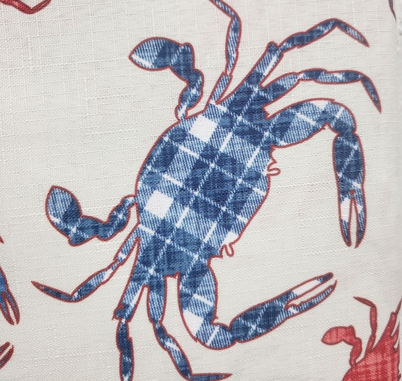 Fabric Tablecloth, 60"x84"Oval, PATRIOTIC, USA FLAG COLORED CRABS, Star Spangled gallery