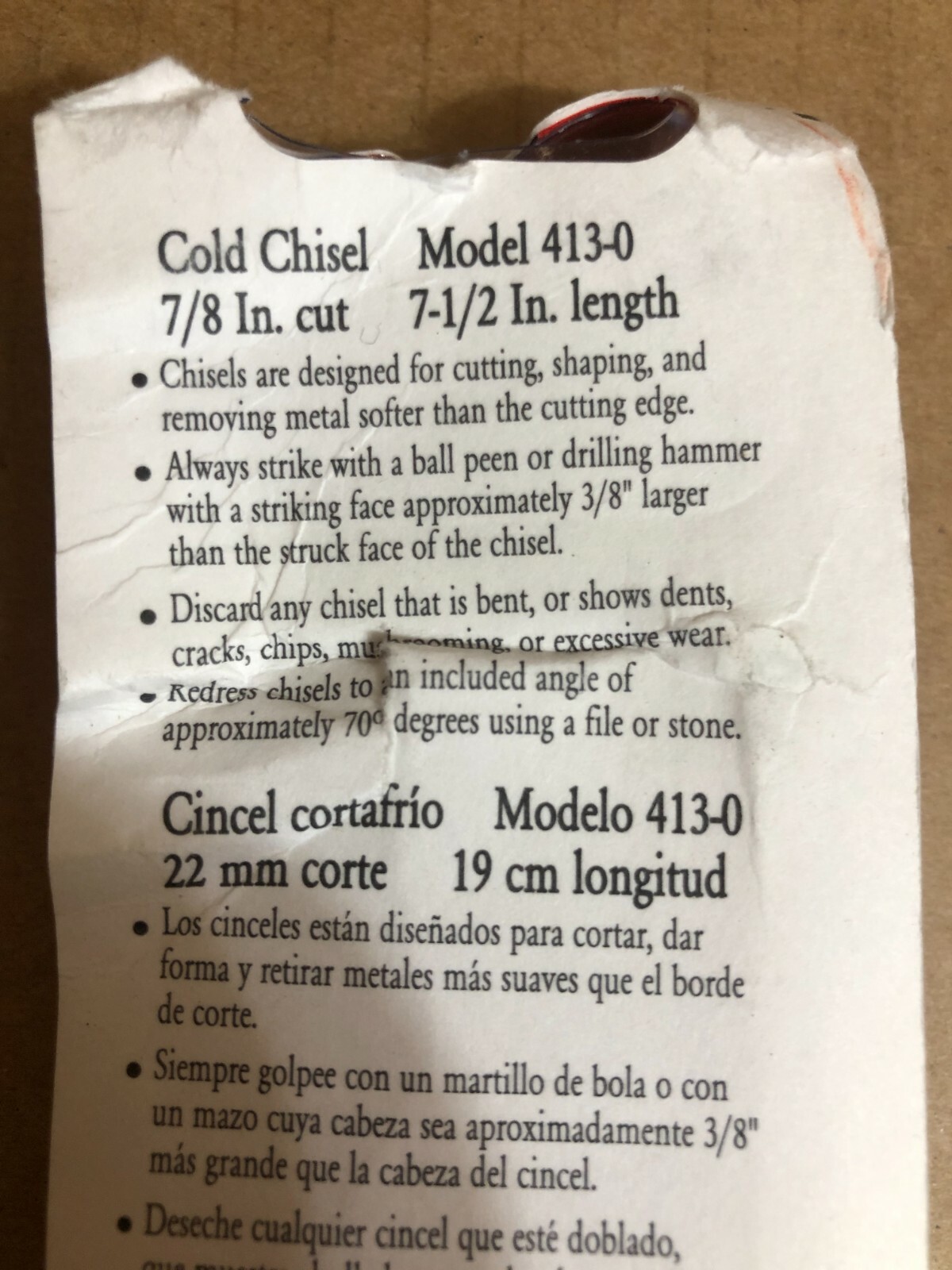 Dasco Pro 413-0 Cold Chisel, 7/8-Inch * gallery