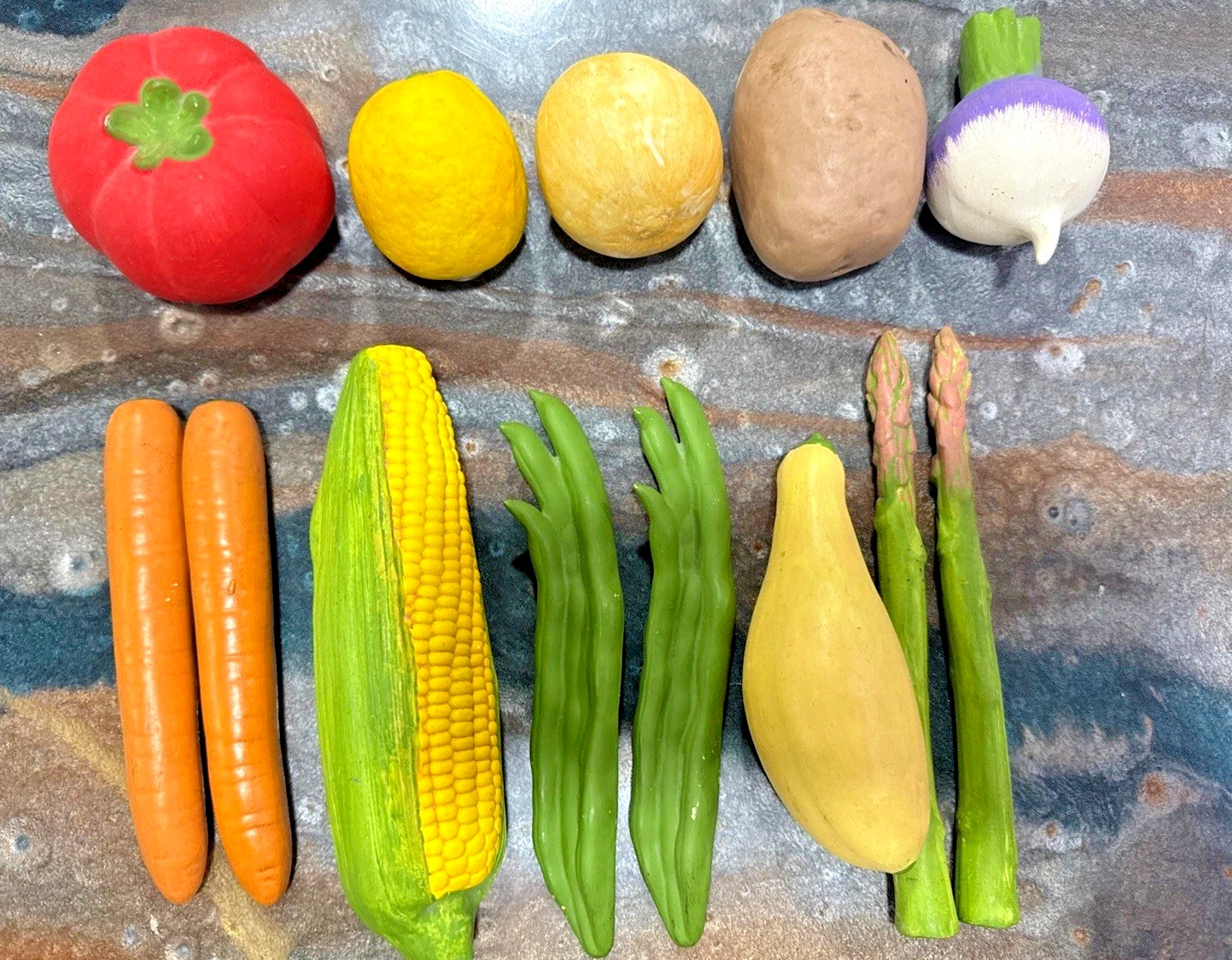 Vintage Ceramic Vegetable Lot 13 Pc Kitchen Decor Faux Food Corn Carrots gallery