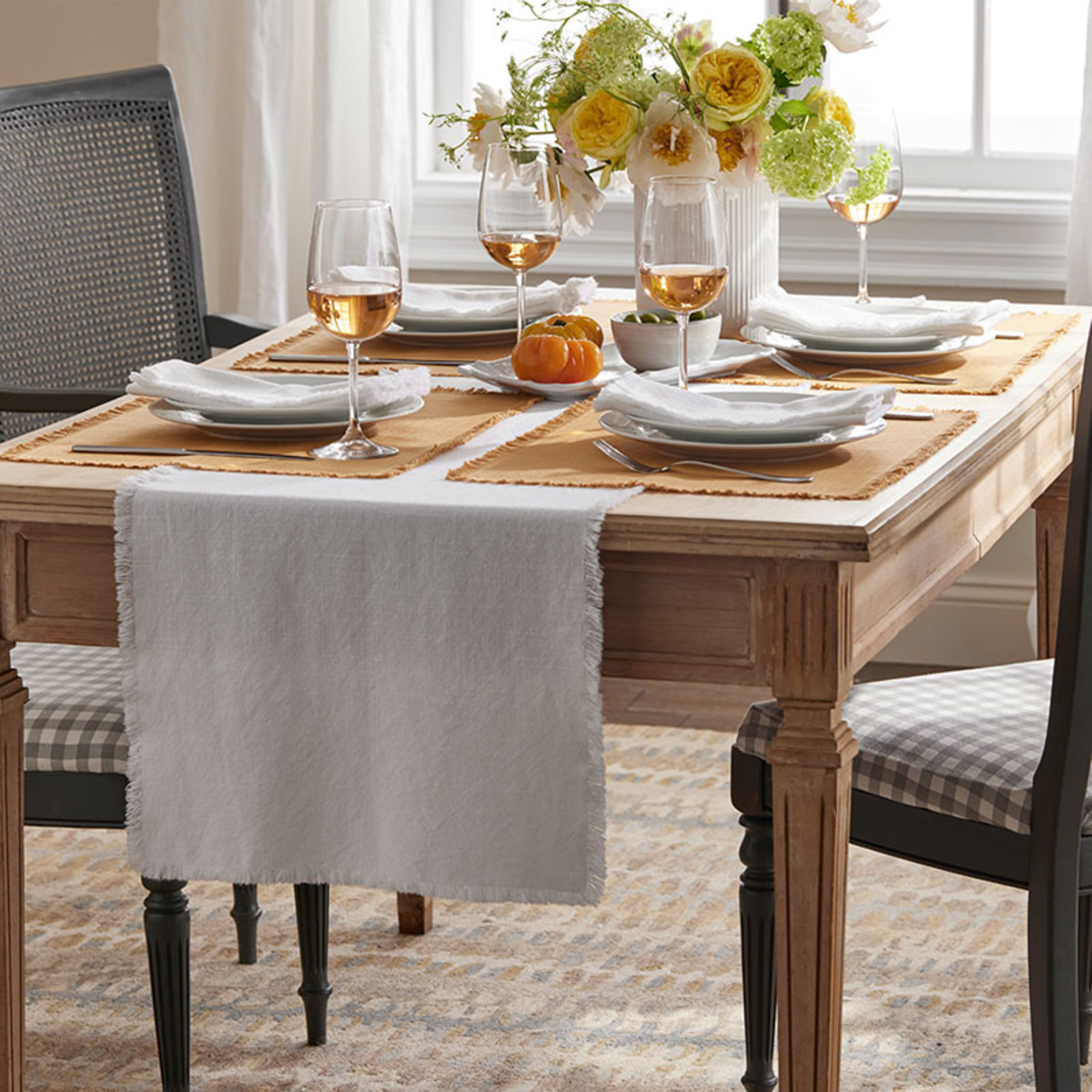 Solid Fringe Table Runner - White, 16 in. x 108 in.... gallery