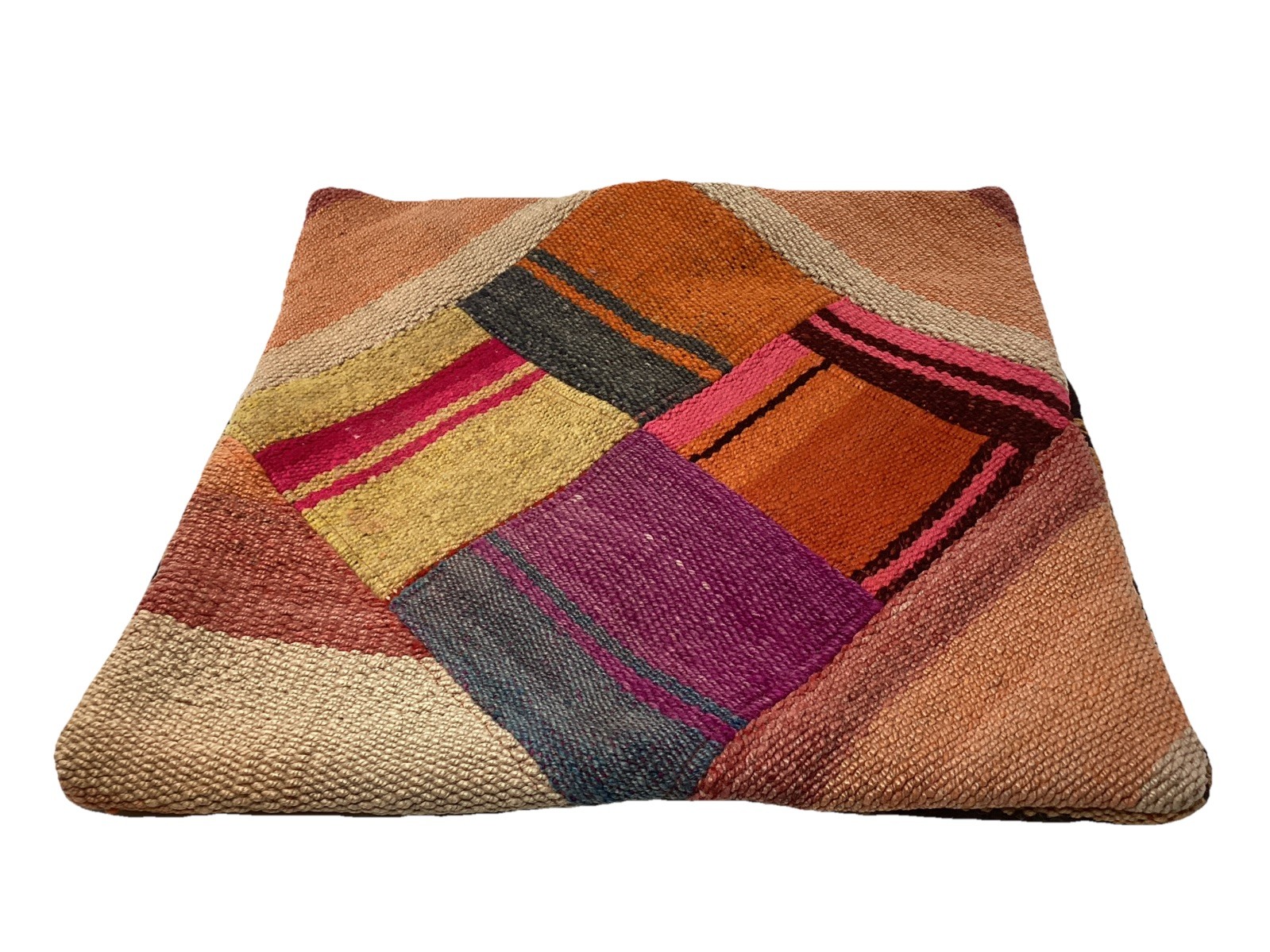 Aguayo’s Multi Color Pillow Cover Bolivian Peru Handmade Textile Wool 16”x16” gallery