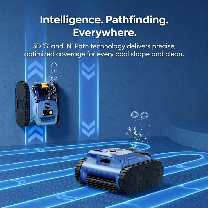 Seauto Cordless Robotic Pool Vacuum Wall-Waterline Pool Cleaner to 2200 Sq. Ft gallery