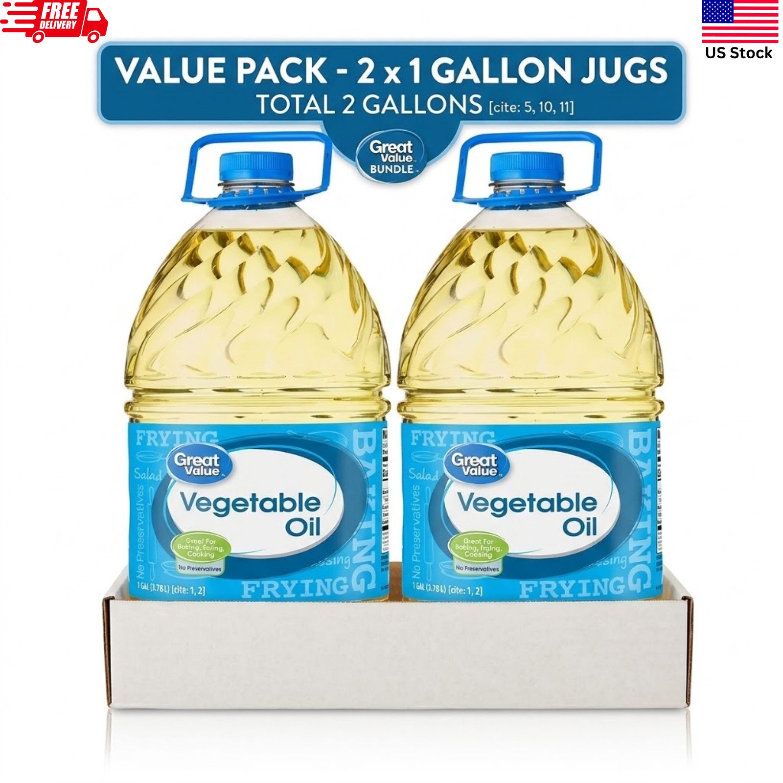 (2 Pack) Great Value Vegetable Oil - 1 Gallon Bottles (2 Gallons Total) - NEW gallery