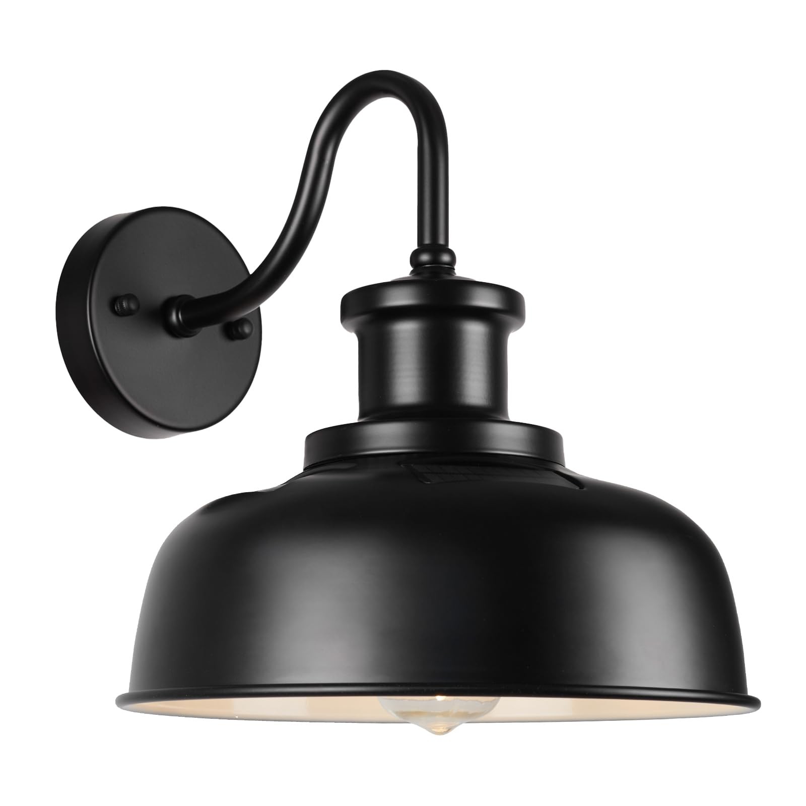 Solar Gooseneck Barn Light - Dusk to Dawn Outdoor Wall Sconce for Rustic Spaces gallery