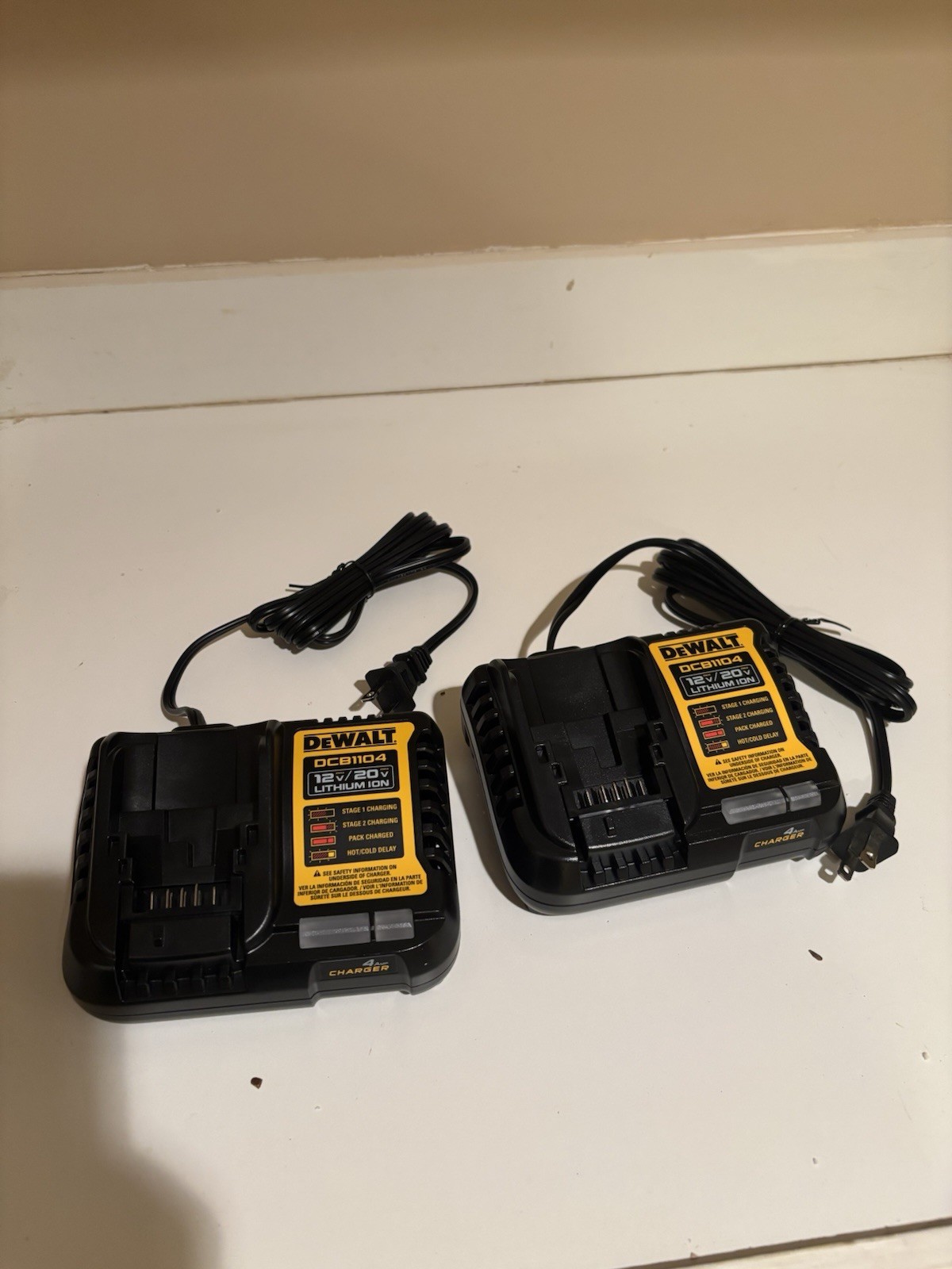 New (2 PACK) Dewalt DCB1104 4-Amp 12V / 20V / 60V Li-ion120V AC Battery Charger gallery